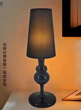 欧式铁艺台灯客厅沙发旁边角设计台灯高级感轻奢风智能床头灯装饰