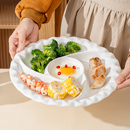 高温陶瓷蒸盘风车盘减脂餐盘早餐多格水果点心盘子家用菜盘餐具