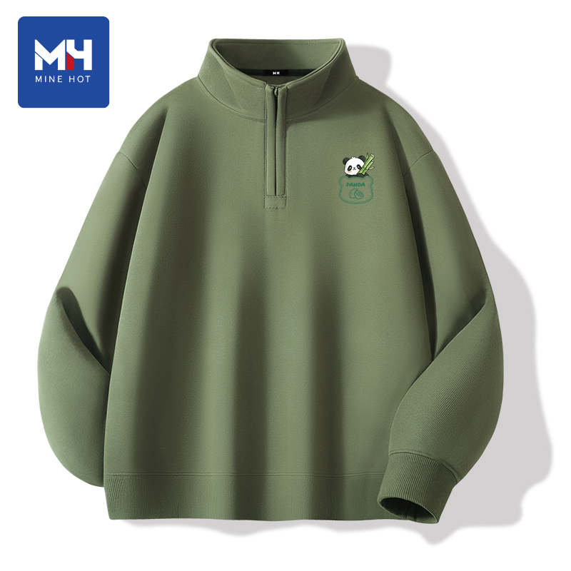 唐狮集团MH奥粒绒卫衣外套男生2025秋冬款青少年宽松保暖立领上衣