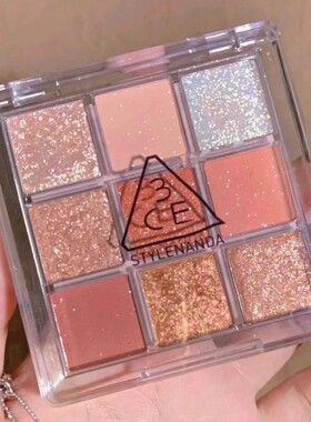 3ce眼影盘小样九宫格大地色彩妆橘棕芋泥盘哑光正品试用