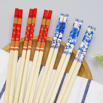 青花瓷印花竹筷加长加粗