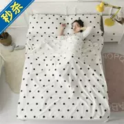 Túi ngủ dành cho người lớn đơn cotton Túi ngủ dành cho người lớn thoáng khí đôi mùa xuân bốn lớp siêu nhẹ sử dụng kép mùa đông hè v bốn - Túi ngủ