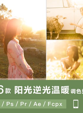 LR预设阳光逆光黄昏人像风光FCPX达芬奇PS手机版APP滤镜PR调色LUT