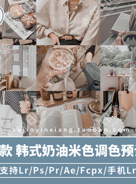 LR预设PS韩式文艺米色旅拍lightroom/PR手机版APP滤镜FCPX调色LUT