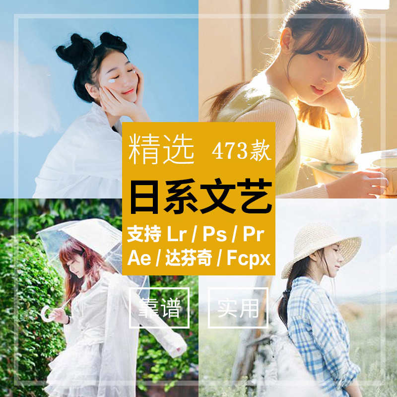 LR预设清新日系文艺调色滤镜PR/PS/FCPX/达芬奇/AE/LUT预设素材