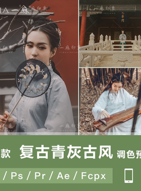 LR预设古风复古汉服古装PS人像FCPX达芬奇APP手机版滤镜PR调色LUT