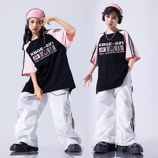 街舞儿童潮服女孩hiphop嘻哈童装潮牌套装少儿爵士舞服装女童酷帅