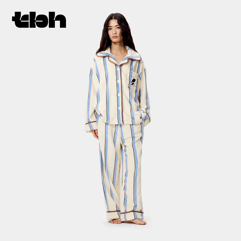 tbh野兽派法兰绒家居服套装