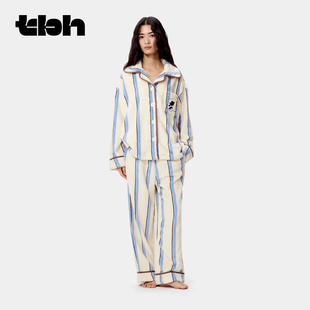 tbh野兽派家居都市野兽黑豹法兰绒家居服套装 可外穿情侣睡衣冬