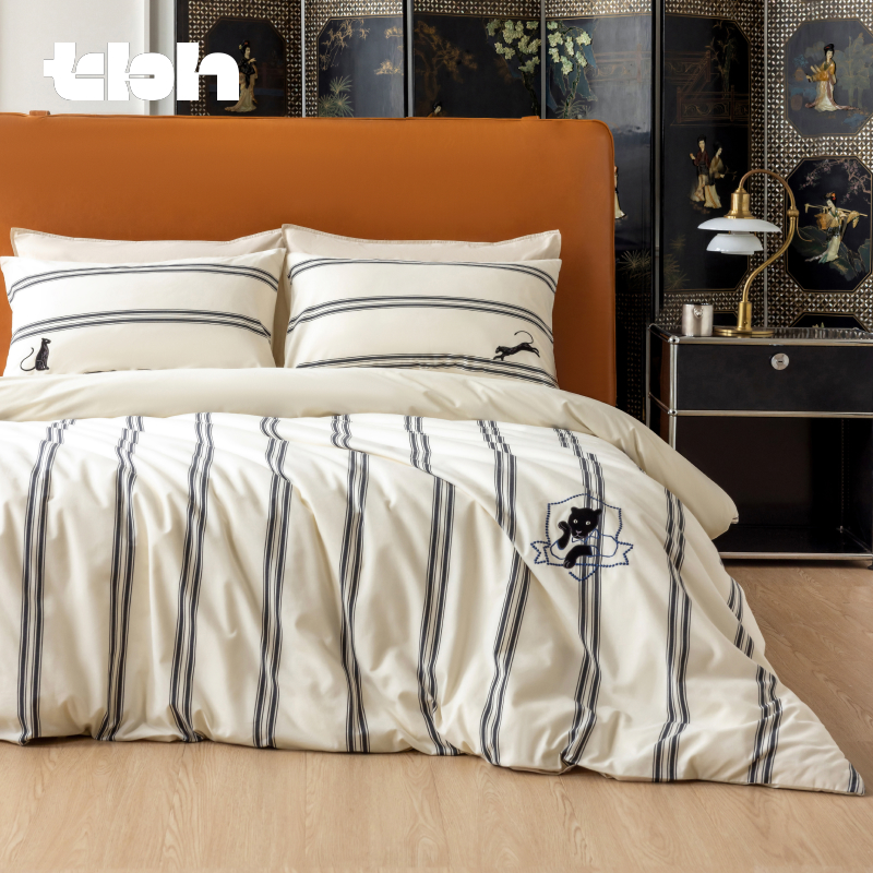 tbh野兽派全棉磨毛色织床品