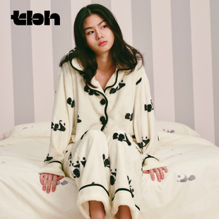 男女款 tbh野兽派家居法兰绒家居服 拖鞋