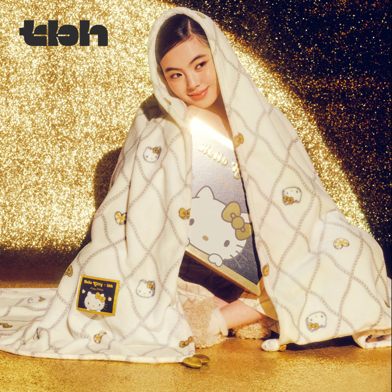 tbh野兽派家居Hello Kitty法兰绒盖毯客厅沙发毯子办公室午睡毯,女士内衣/男士内衣/家居服,睡衣/家居服套装,淘宝优惠券,粉丝福利购,淘宝优惠卷