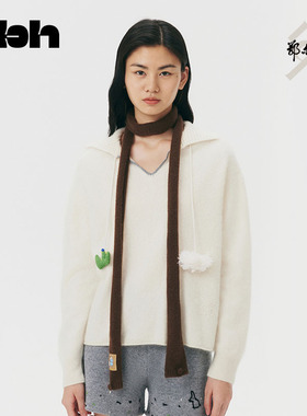 tbh野兽派家居X鄂尔多斯1980联名 围巾女冬羊绒羊毛针织窄围巾*