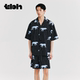 tbh野兽派家天丝棉条纹家居服套装 可外穿情侣睡衣男 女四季