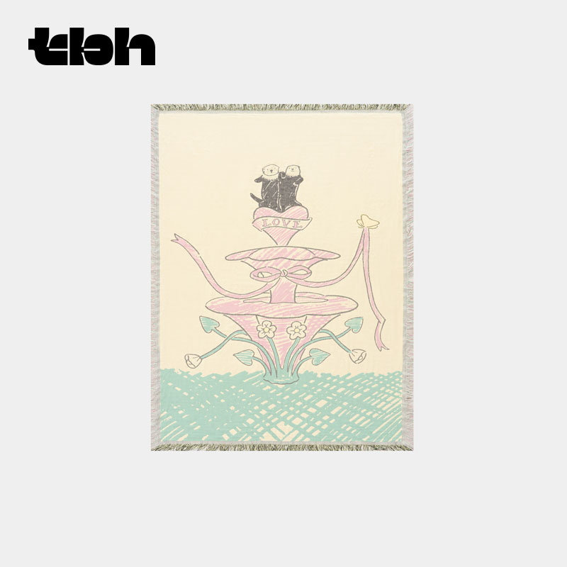 tbh野兽派家居梭织全棉盖毯