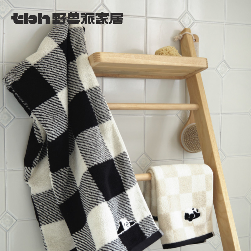 tbh野兽派家居熊猫嘭嘭丝100%丝柔纺新疆棉毛浴巾礼盒礼物*,居家布艺,浴巾毛巾方巾套装/三件套,淘宝优惠券,粉丝福利购,淘宝优惠卷