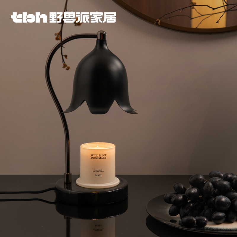 tbh野兽派家居融蜡灯黑色郁金香大理石融烛灯礼盒装送人礼物,家居饰品,装饰摆件,淘宝优惠券,粉丝福利购,淘宝优惠卷