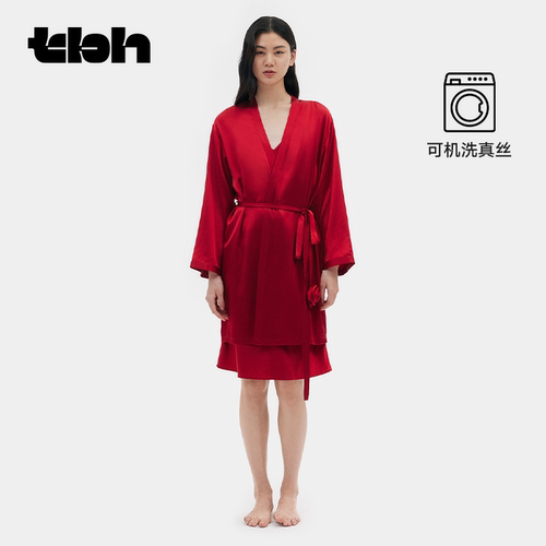 tbh野兽派家居可机洗真丝晨袍