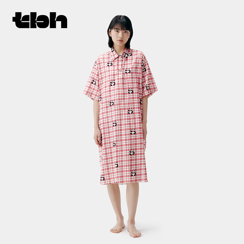 tbh野兽派家居熊猫衬衫裙