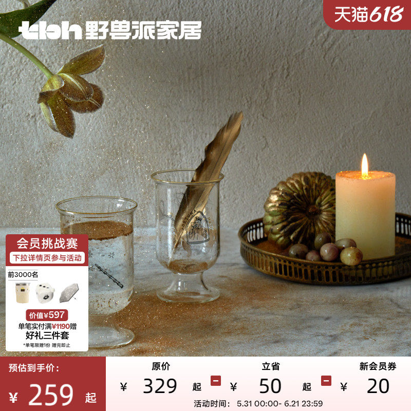 tbh野兽派家居哈利波特魔咒系列开锁咒语玻璃对杯家用酒水杯礼物
