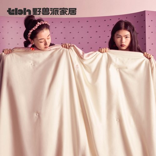 天丝拼接蚕丝夏被樱花马卡龙