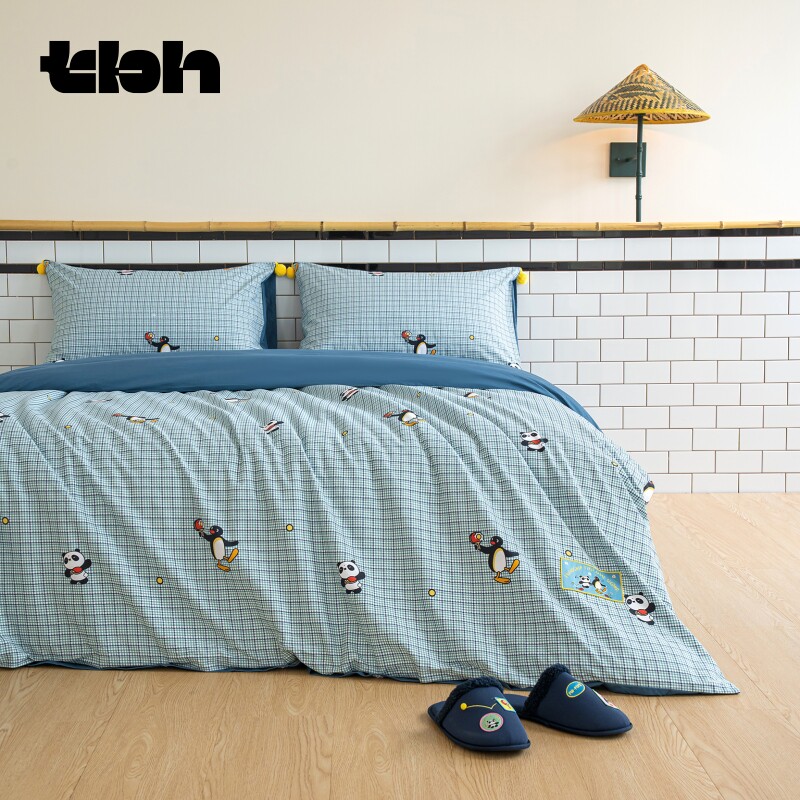 tbh野兽派家居床上四件套PIN!POM! 合作系列磨毛棉印花床品套件