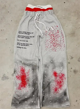 T-shirt and casual pants新款流行假两件阔腿裤印花情侣圆领T恤