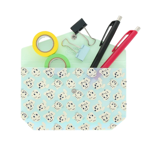 MARKS原田治笔袋收纳包透明环保文具资料小物整理袋大容量便携商务旅行蓝色粉色猫狗