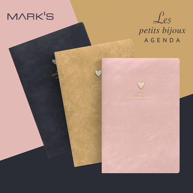 marks水钻桃心封面周记手帐