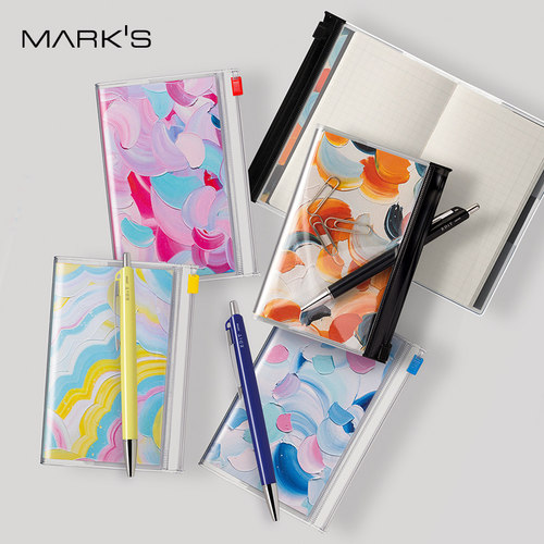 MARK'S冈村芳树艺术家联名款抽象画主题收纳功能封皮B7方格笔记本记事本自研手帐专用纸文艺创意潮流