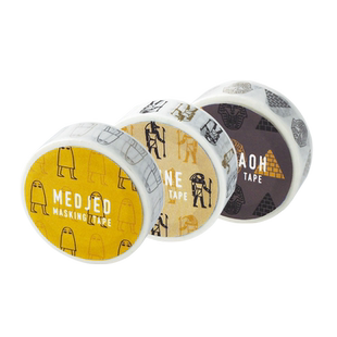 【特惠7折】 文具屋大赏MATOKA埃及主题和纸胶带15mm宽7米长金色黑色易撕法老金字塔阿努比斯众神趣味