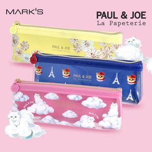 法国PAULJOE×MARK'S2024年春夏限定系列透明印花拉链窄款笔袋文具整理收纳包便携猫咪花卉主题女生可爱浪漫