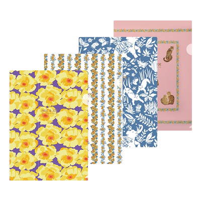 PAULJOE限定花纹A4透明文件夹