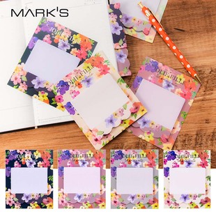 marks 背胶型创意设计办公留言备忘录待办事项便签贴 ZR系列花朵主题书签便利贴30张