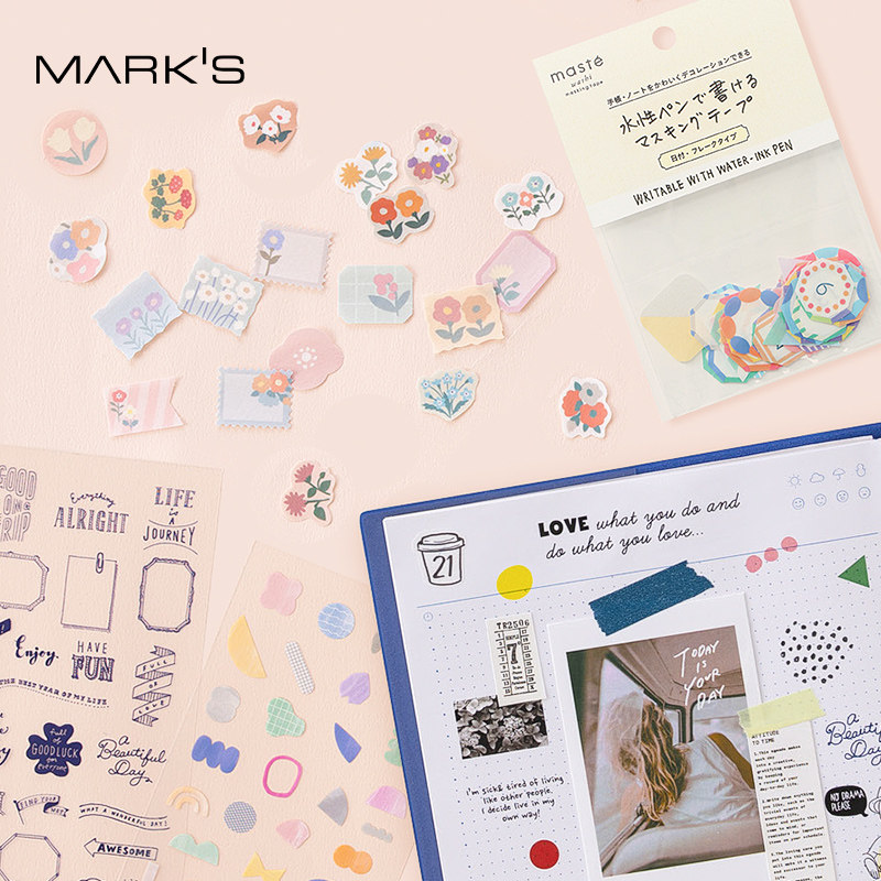 MARKS可爱手账装饰贴纸书写转印图片