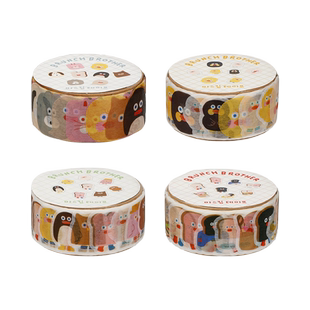 marks旗舰店Brunch Brother早午餐兄弟联名款异形单片和纸胶带卡通动物可反复粘贴纸手帐装饰DIY黄鸭面包