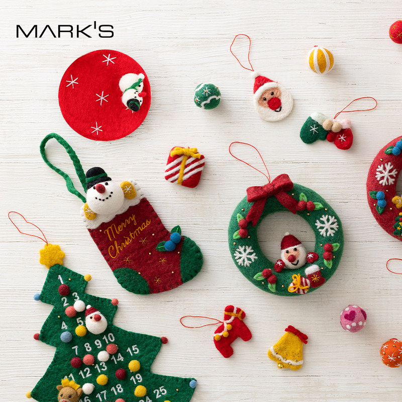 MARK’S新年圣诞毛毡创意装饰挂件杯垫磁贴礼品