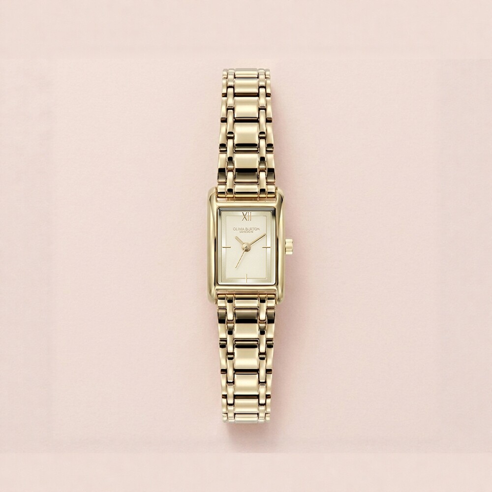 oliviaburton老钱风金色小方手表女款小众轻奢生日礼物高级感女表