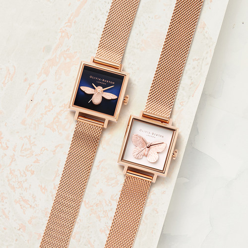 OliviaBurton小蜜蜂手表女小方表高级感小众轻奢女款表品女生礼物 - 封面
