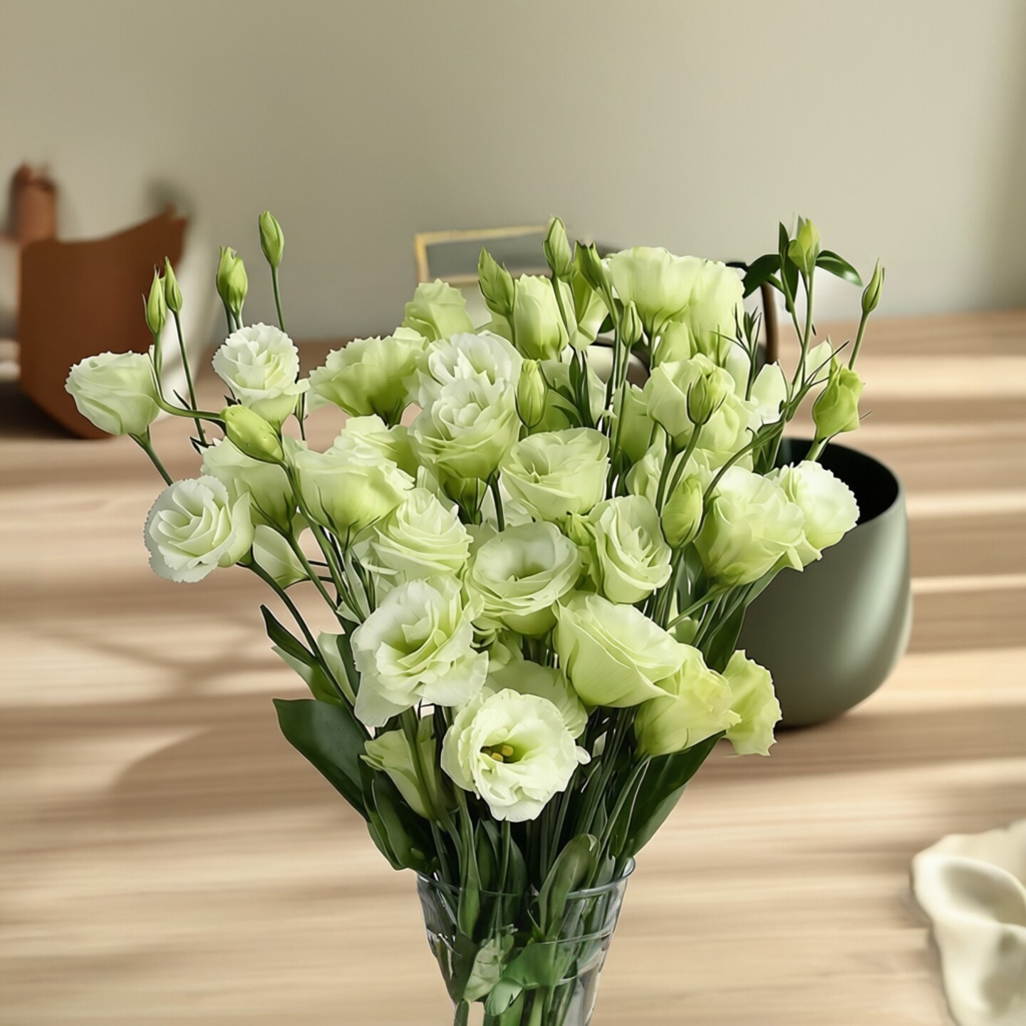 鲜花白色洋桔梗鲜切花家庭插花客厅餐桌摆花装饰云南昆明基地直发