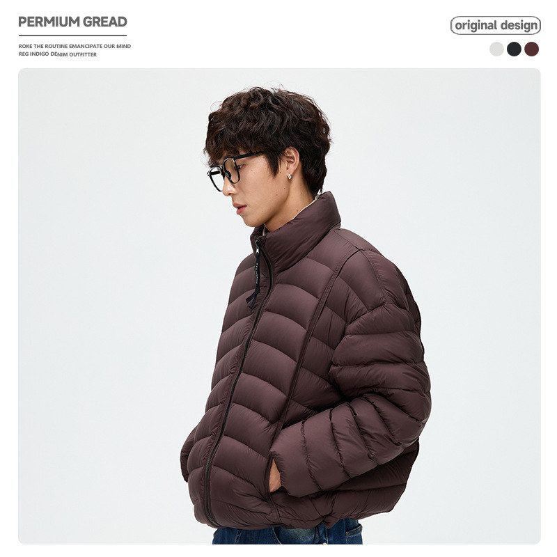 高充绒90白鸭绒立领防寒排骨羽绒服男女无性别保暖面包外套宽松潮