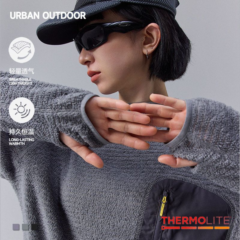 Thermolite®空气绒男女超轻保暖速干冬季户外运动连帽卫衣打底衫