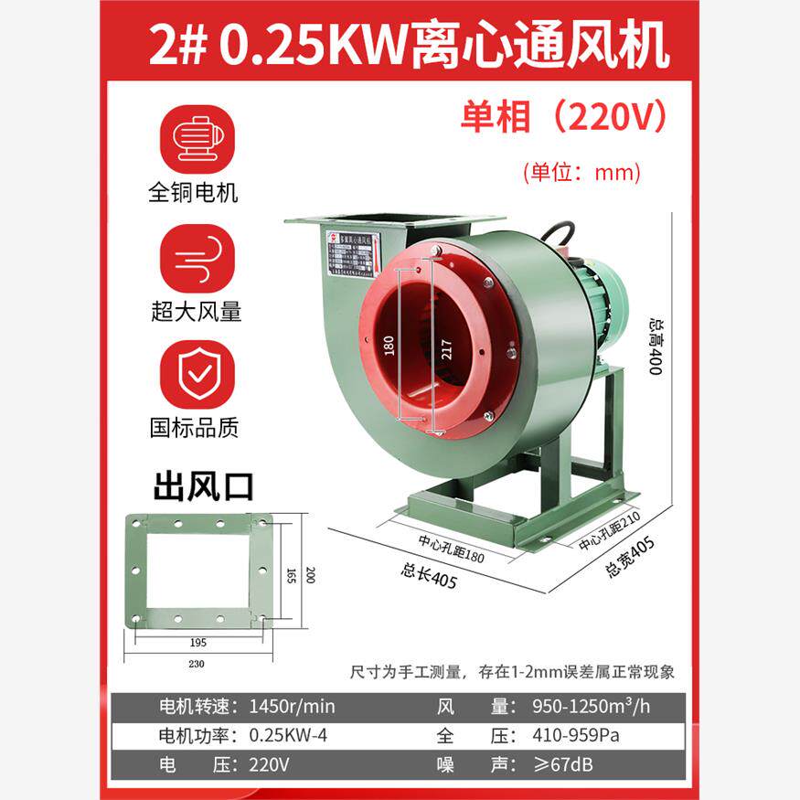 新款离心风机厨房专用220V强力静音工业大功率380v排风机蜗牛包邮