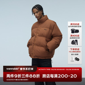 WANNA LAB 加厚保暖羽绒棉服美式立领基础男女面包外套国潮牌冬季