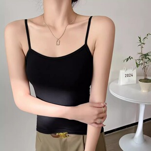 天丝莱赛尔桑蚕丝吊带背心女春夏新款 内搭打底上衣 细肩带高弹修身