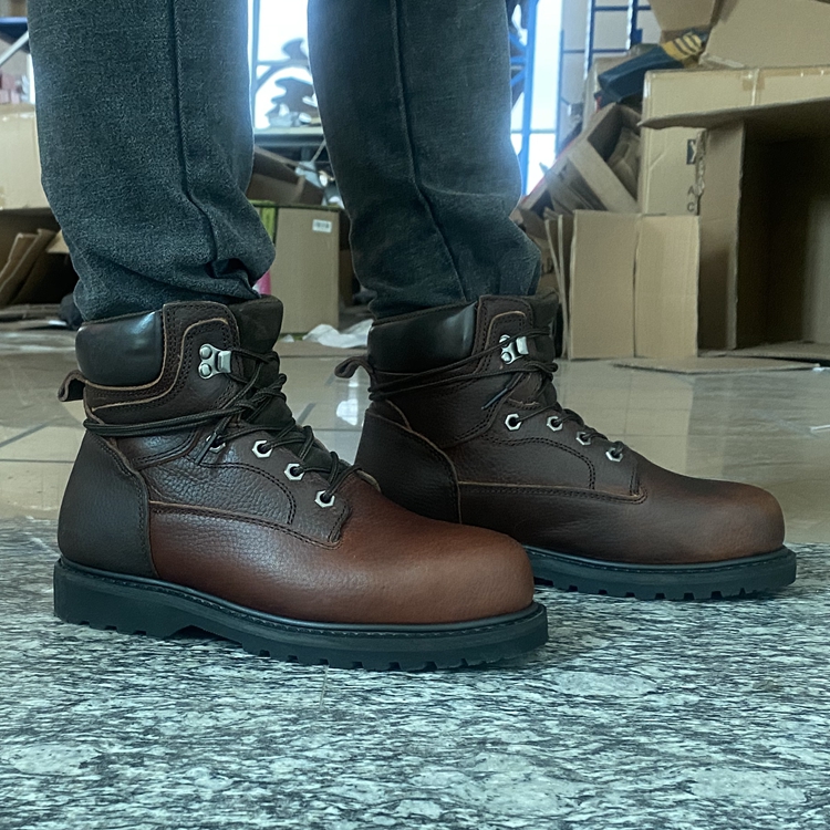 工靴马丁靴复古固特异延条头层皮