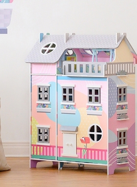 teamson迪生家娃娃屋声光小别墅模型木制梦幻玩具女孩过家家房间