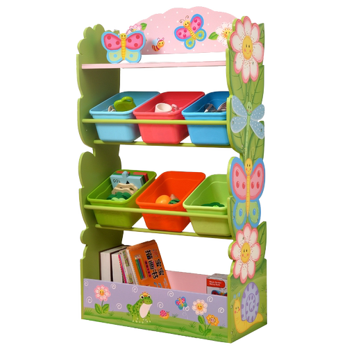 teamson迪生家儿童房玩具收纳盒置物架家用落地简易木制整理柜