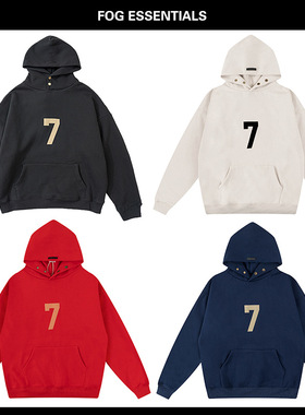 高版本FOG FEAR OF GOD高街第七季主线数字7植绒宽松帽衫连帽卫衣