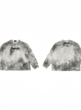 Grailz Project GR水洗做旧破坏复古长袖T恤喷墨染脏dirtyfit卫衣